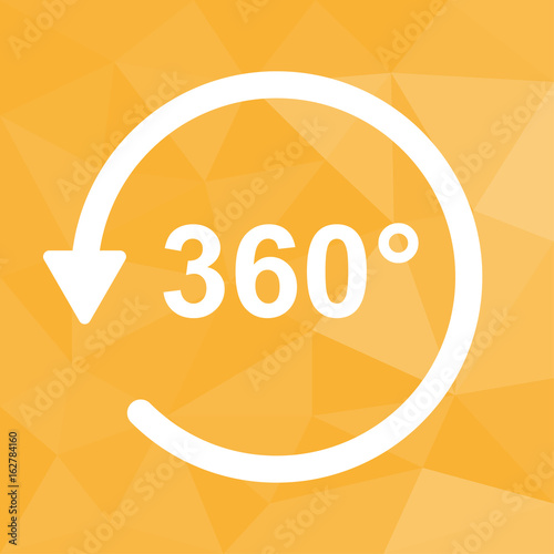 360 Grad - Icon mit geometrischem Hintergrund gelb