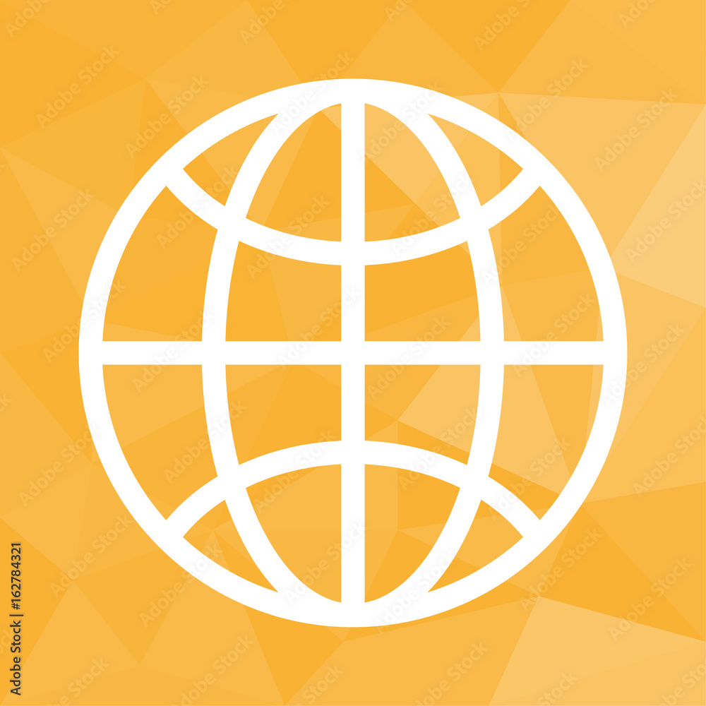 Globus Internet - Icon mit geometrischem Hintergrund gelb Stock-vektor |  Adobe Stock