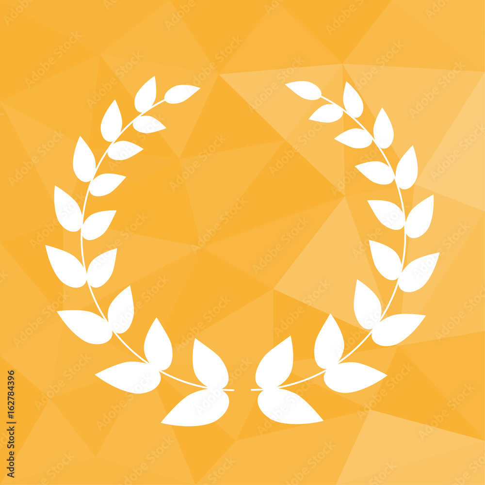 Lorbeerkranz - Icon mit geometrischem Hintergrund gelb Lorbeerkranz - Icon mit geometrischem Hintergrund gelb