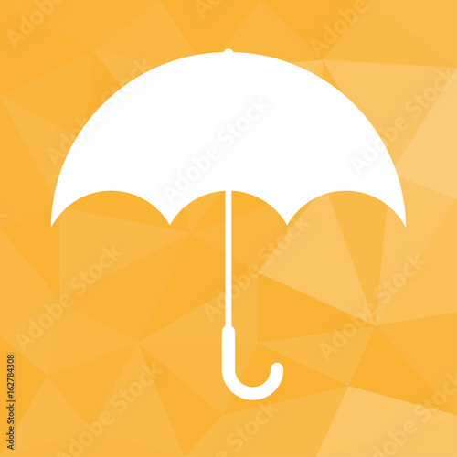 Regenschirm - Icon mit geometrischem Hintergrund gelb