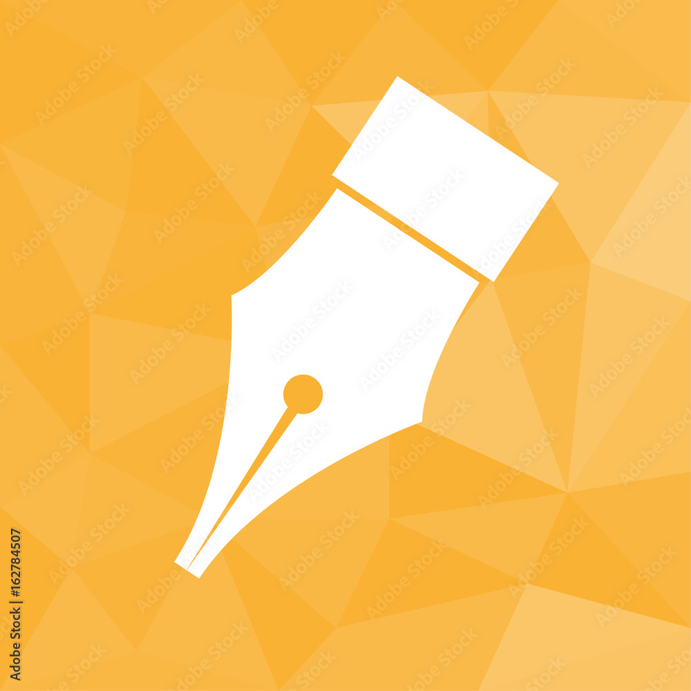 Füller - Icon mit geometrischem Hintergrund gelb Füller - Icon mit geometrischem Hintergrund gelb