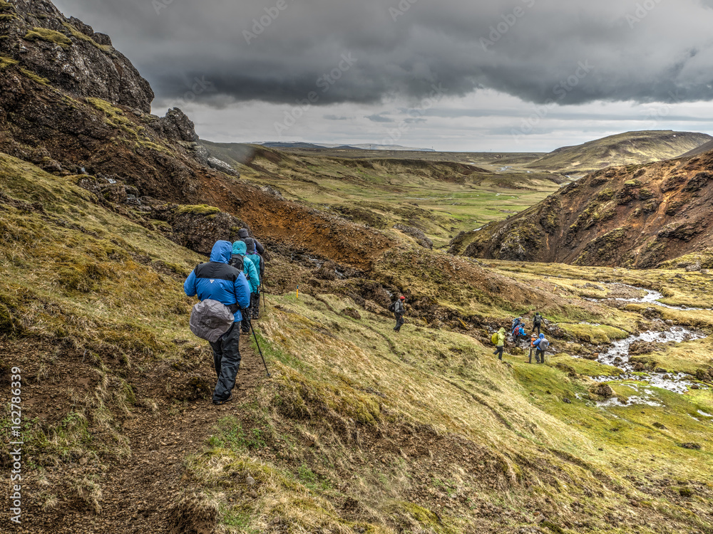 Fototapeta premium Hiking Iceland's Mt. Hengill