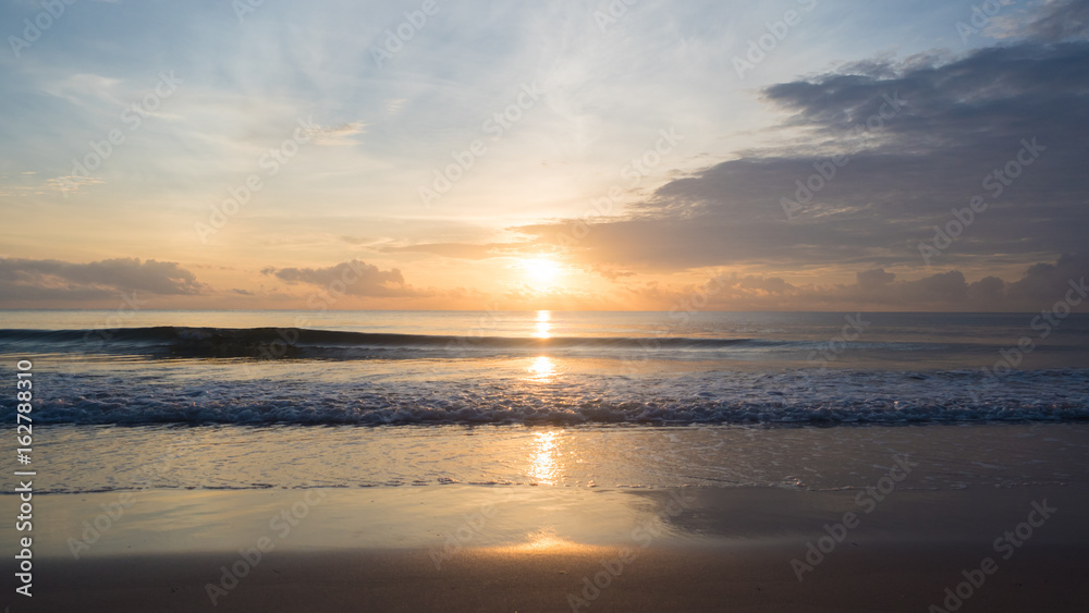 Beautiful sunrise in the sea