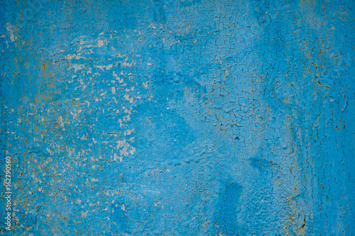 blue painted metal surface as background