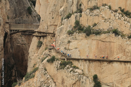 Bridge in the gorge of Los Gaitanes, in the Caminito del Rey, Malaga, Spain