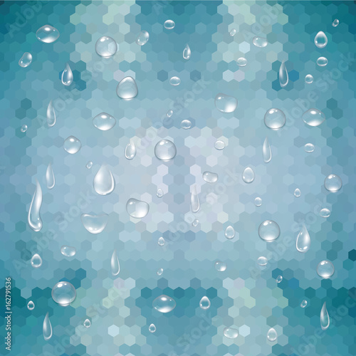 blue water droplets background