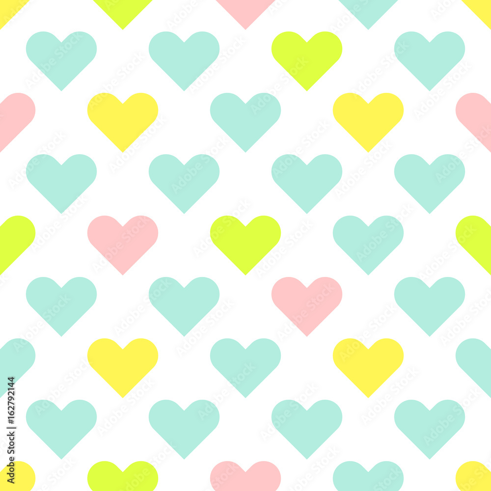Heart shapes cute baby seamless vector pattern.