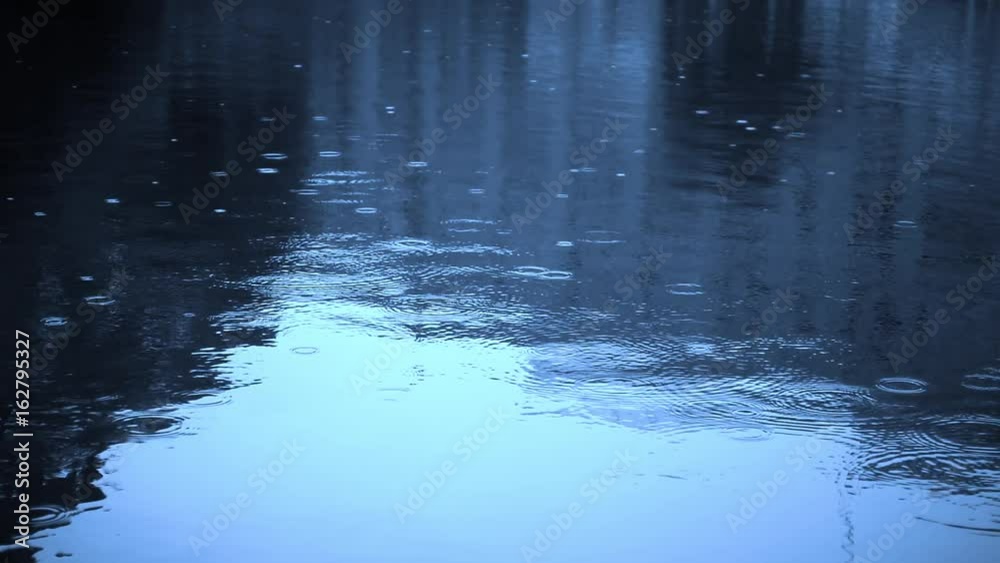 Rain drops and reflecting shadows on lake in super slow motion
Rain drops and reflecting shadows on lake in super slow motion
