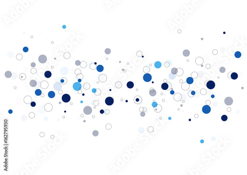 Bubbles circle dots blue bright connection background. Vector illustration
