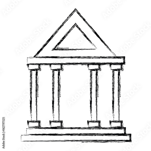 bank building isolated icon vector illustration design