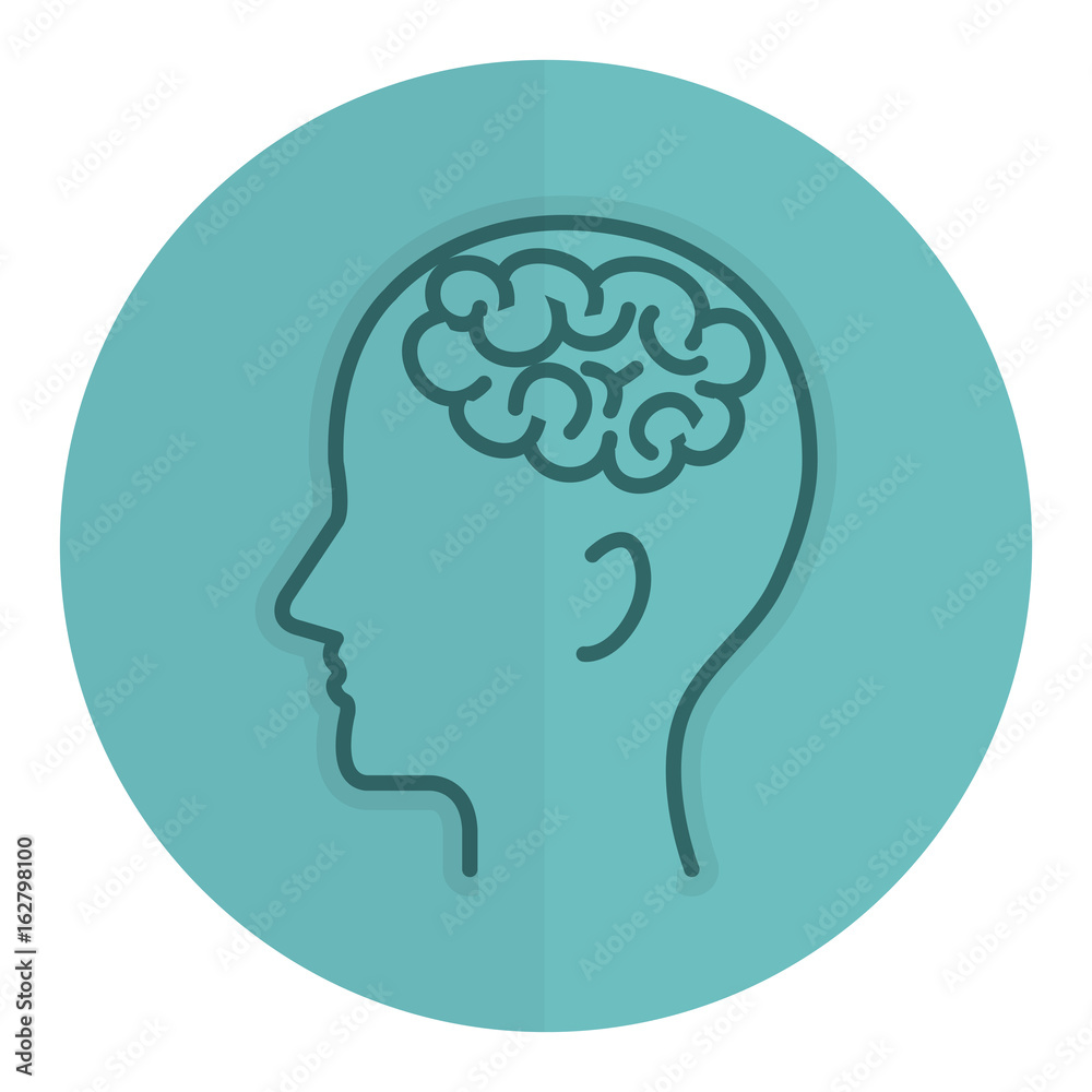 human profile with brain icon vector illustration design human profile with brain icon vector illustration design