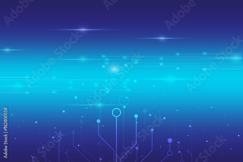 abstract digital technology with blue light background vector design,circuit