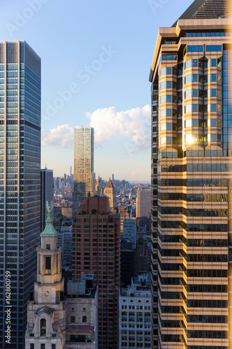 Downtown Manhattan Sunset Skyscraper View