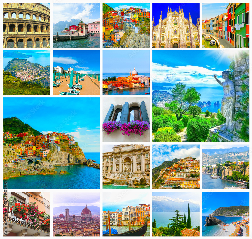 Collage from photos of Italy