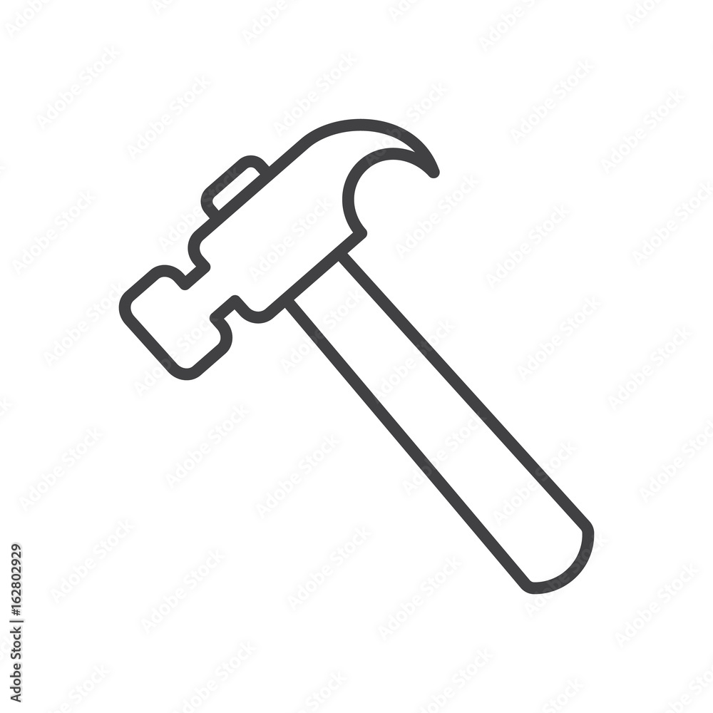Hammer line icon, outline vector sign, linear style pictogram isolated on white. Symbol, logo illustration. Editable stroke. Pixel perfect graphics Hammer line icon, outline vector sign, linear style pictogram isolated on white. Symbol, logo illustration. Editable stroke. Pixel perfect graphics