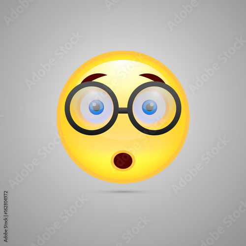 Smiley emoticon wearing glasses