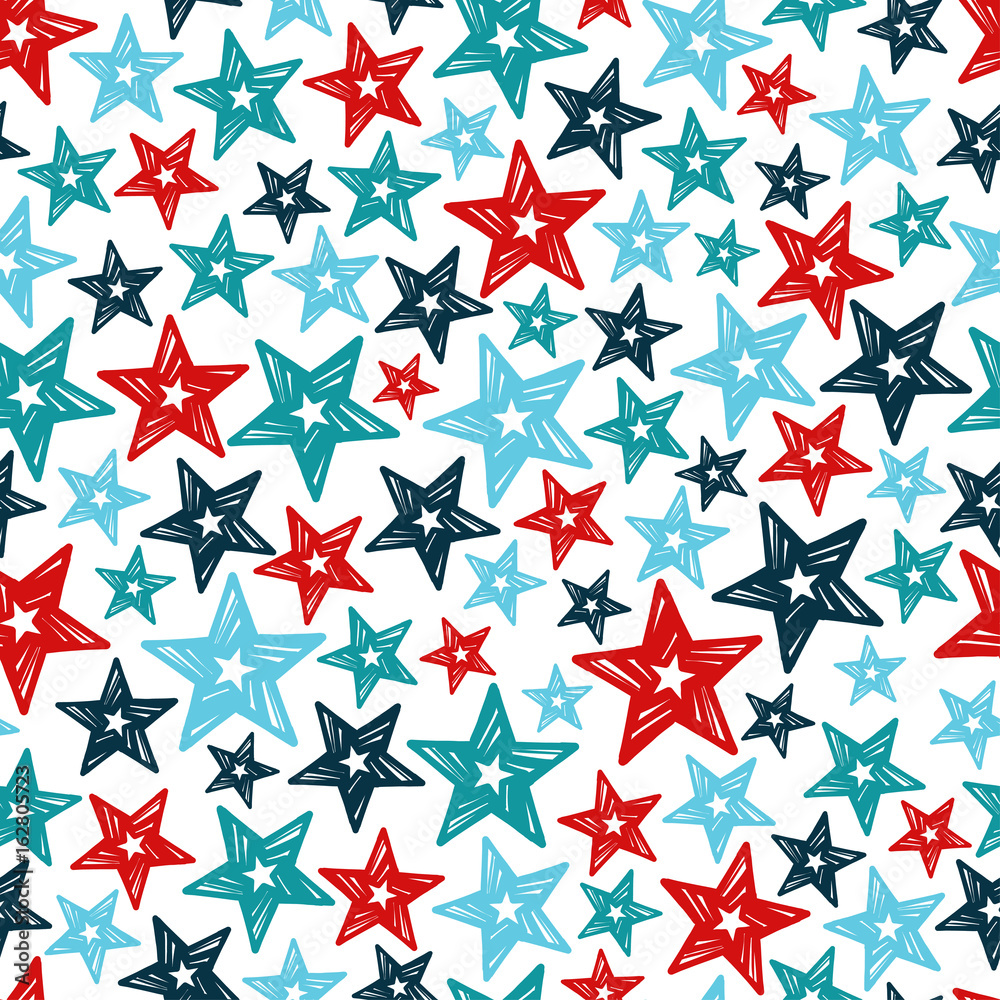 vector seamless pattern with blue and red stars vector seamless pattern with blue and red stars