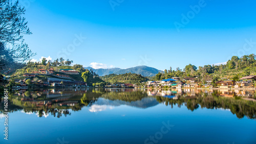 Landscape view of landmark of Rak Thai Village in Mae Hong Son,Thailand.