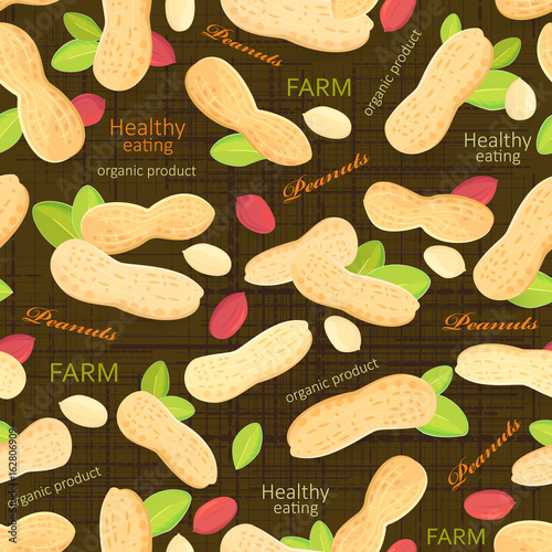 vintage seamless texture with fresh peanuts for your design