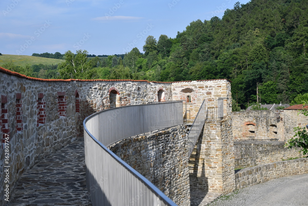 old historical wall, church and tower Bardejov Slovakia old historical wall, church and tower Bardejov Slovakia