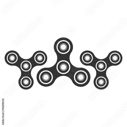 Hand Spinner Logo, Emblems and Icon. Fidget Spinners. Anti Stress toy.