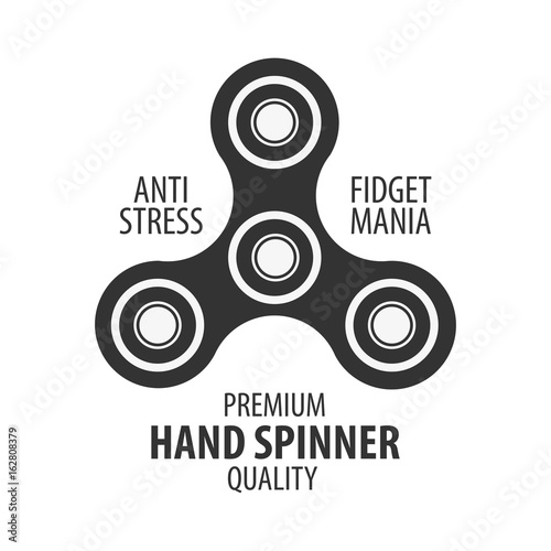 Hand Spinner Logo, Emblems and Icon. Fidget Spinners. Anti Stress toy.