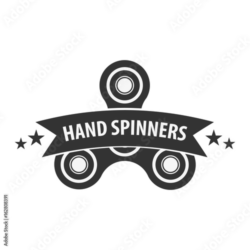 Hand Spinner Logo, Emblems and Icon. Fidget Spinners. Anti Stress toy.