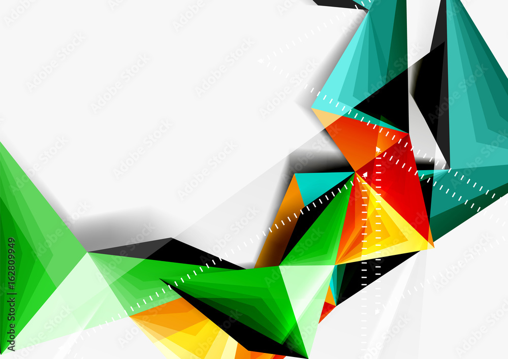 Vector low poly style 3d triangle line