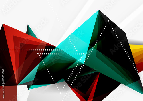 Vector low poly style 3d triangle line