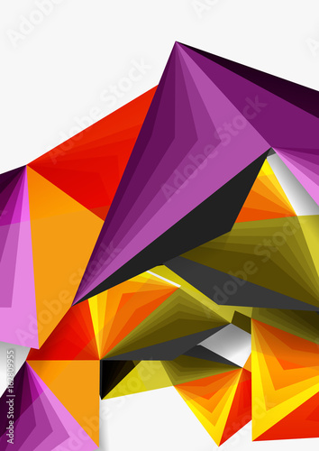 Vector low poly style 3d triangle line