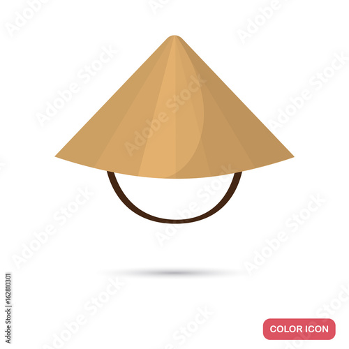 Chinese douli hat color flat icon for web and mobile design photo