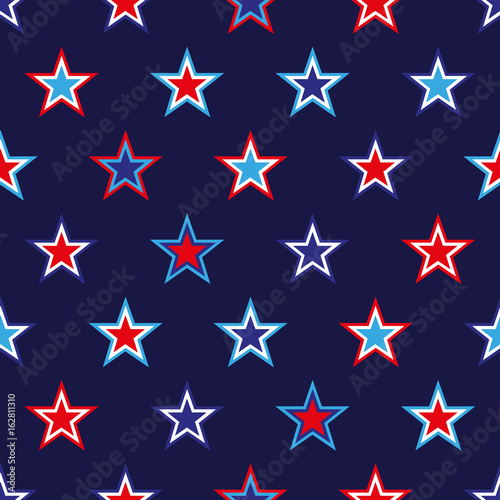 vector 4th of July seamless pattern with stars