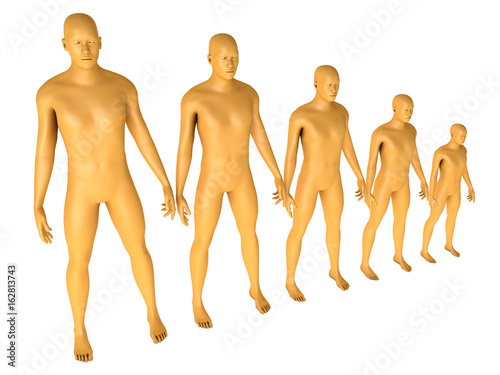5 human figures sorted from largest to smallest