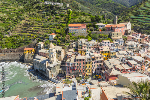 Small harbor of Vernazza of Vernazza, a small resort town  on the territory of the Cinque Terre National Park