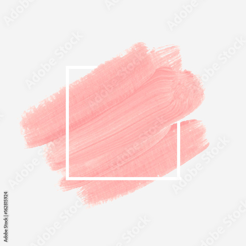 Logo brush painted acrylic abstract background design illustration vector over square frame. Perfect watercolor design for headline, logo and sale banner. 