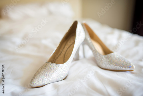Wallpaper Mural Bridal shoes on the bed Torontodigital.ca