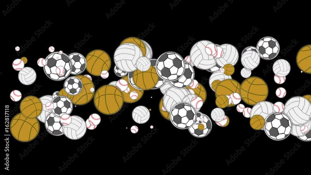 4k Sports balls basketball football softball volleyball tennis play game background. 4k Sports balls basketball football softball volleyball tennis play game background.