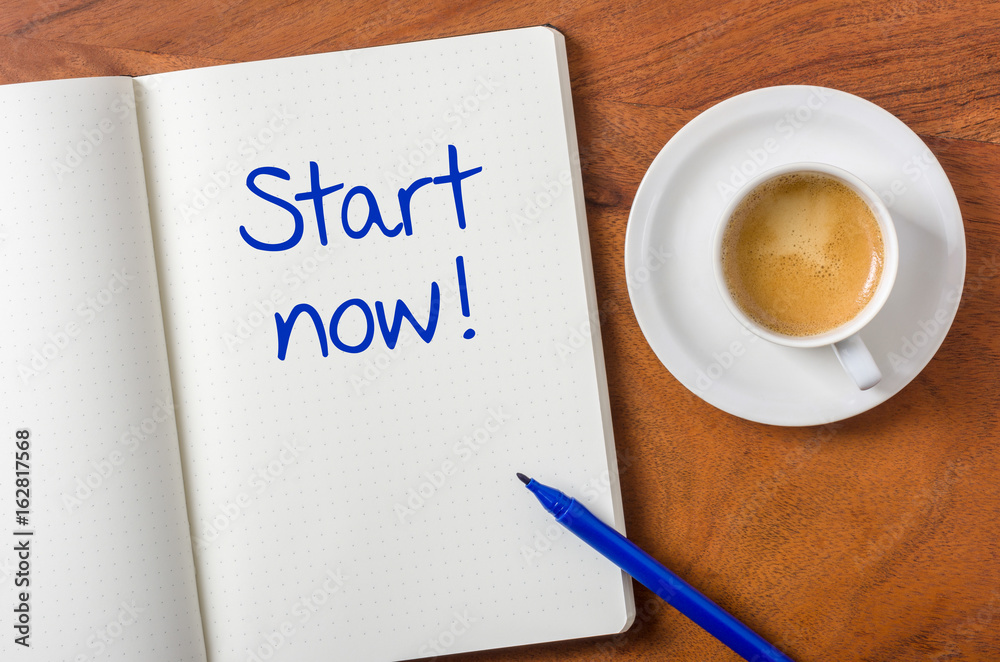 Notebook on a desk - Start now Notebook on a desk - Start now