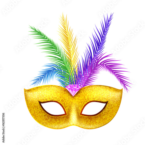 Masquerade Carnival Mask decoration. Costume design for festival. Carnival party
