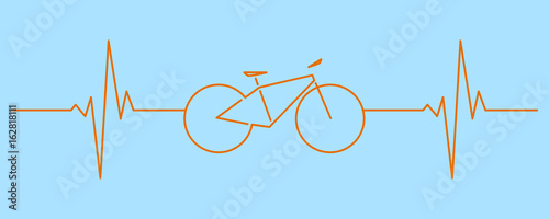 Symbol für Fahrrad mit Pulslinie