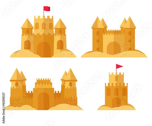 Beach sandcastle set. Children's summer games of sand.