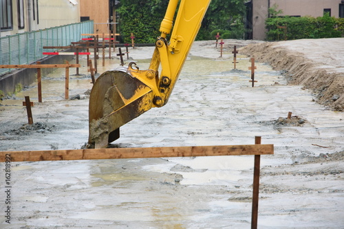 Construction in rain