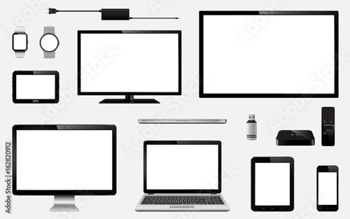 Set of realistic modern digital devices
