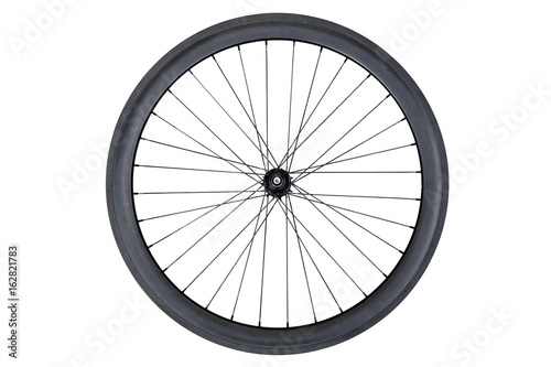 Carbon wheel for road bicycle isolated