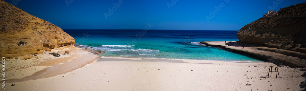 Landscape with sand Ageeba beach near Mersa Matruh, Egypt