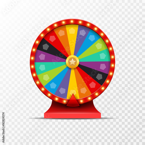 Wheel Of Fortune lottery luck illustration. Casino game of chance. Win fortune roulette. Gamble chance leisure