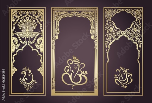 Ganesha, Aum, Hindu wedding card, Diwali, India