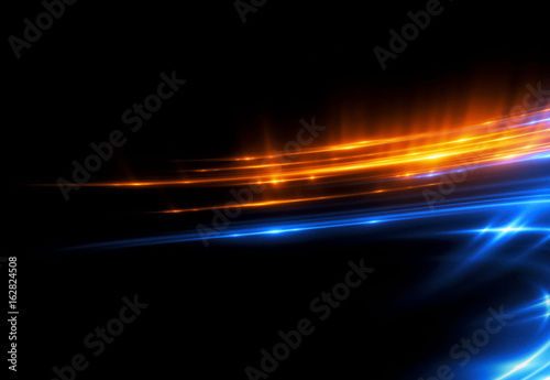 Beautiful light flares. Glowing streaks on dark background. Luminous abstract sparkling lined background. .light effect wallpaper. Sci fi technology. Sequins backdrop. New gala. .