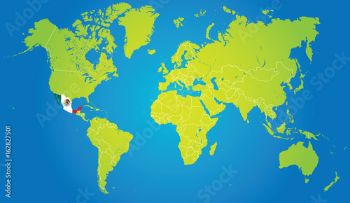 Mexico on the world map