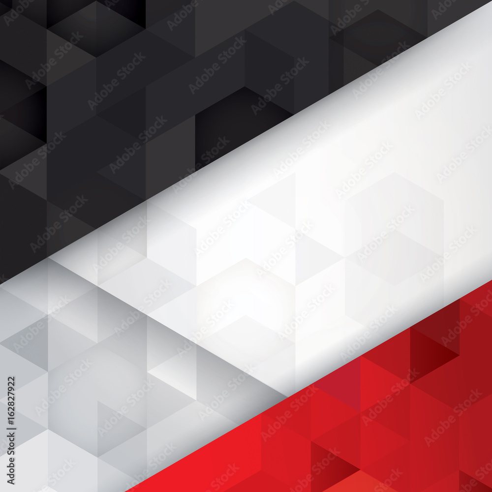 White, red and black geometric pattern, abstract background template. Stock  Vector | Adobe Stock